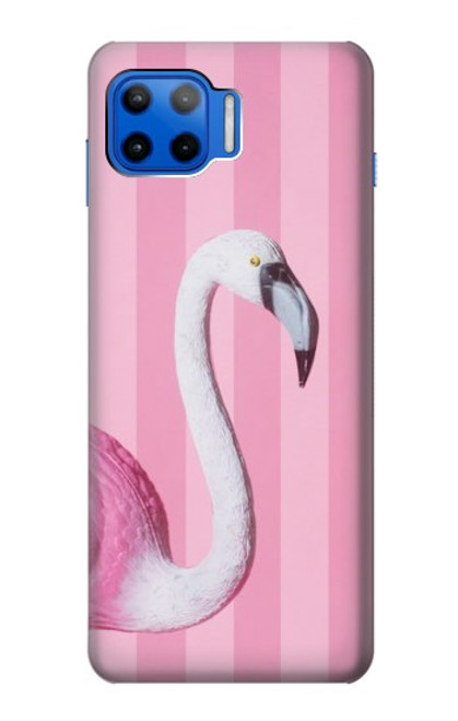 W3805 Flamingo Pink Pastel Funda Carcasa Case y Caso Del Tirón Funda para Motorola Moto G 5G Plus