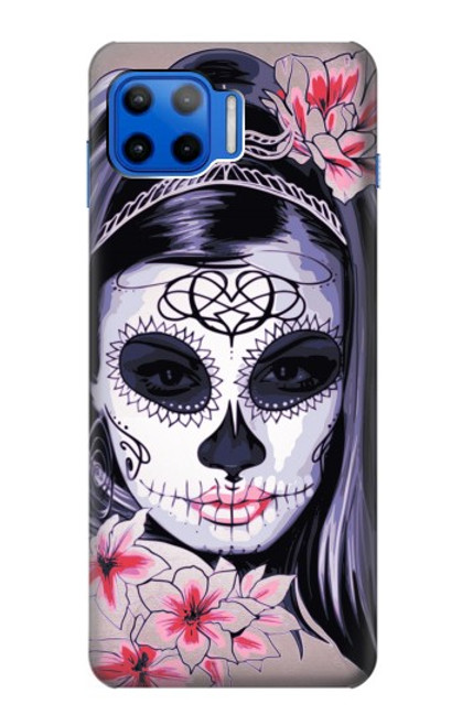 W3821 Sugar Skull Steam Punk Girl Gothic Funda Carcasa Case y Caso Del Tirón Funda para Motorola Moto G 5G Plus