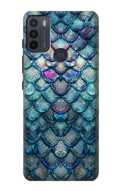 W3809 Mermaid Fish Scale Funda Carcasa Case y Caso Del Tirón Funda para Motorola Moto G50