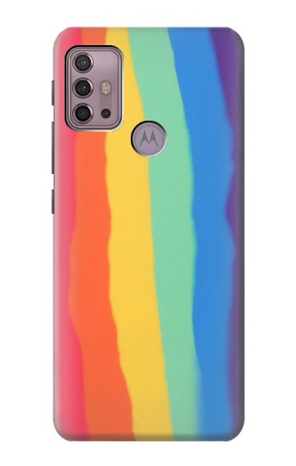 W3799 Cute Vertical Watercolor Rainbow Funda Carcasa Case y Caso Del Tirón Funda para Motorola Moto G30, G20, G10