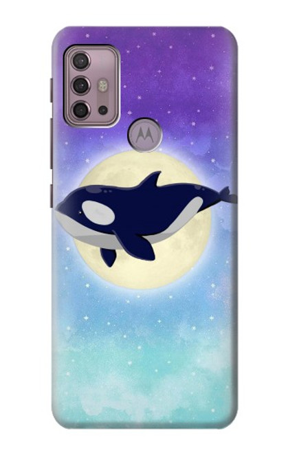W3807 Killer Whale Orca Moon Pastel Fantasy Funda Carcasa Case y Caso Del Tirón Funda para Motorola Moto G30, G20, G10
