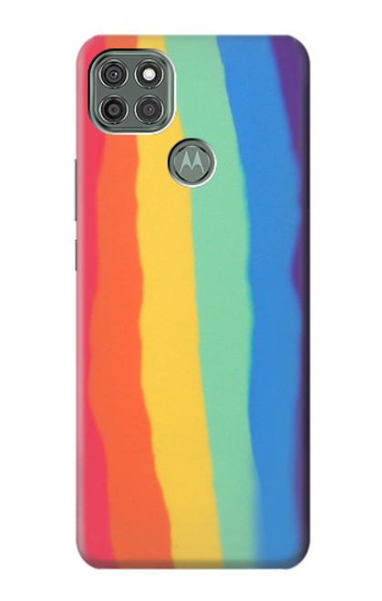 W3799 Cute Vertical Watercolor Rainbow Funda Carcasa Case y Caso Del Tirón Funda para Motorola Moto G9 Power