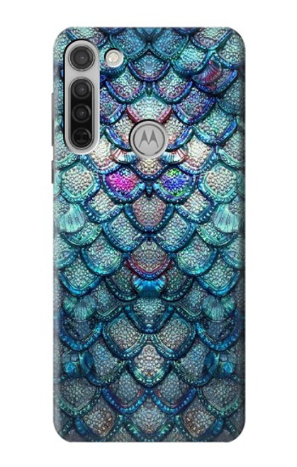 W3809 Mermaid Fish Scale Funda Carcasa Case y Caso Del Tirón Funda para Motorola Moto G8