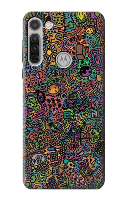 W3815 Psychedelic Art Funda Carcasa Case y Caso Del Tirón Funda para Motorola Moto G8