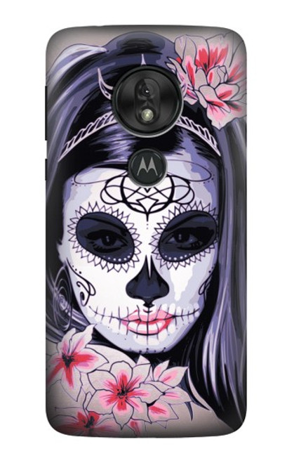 W3821 Sugar Skull Steam Punk Girl Gothic Funda Carcasa Case y Caso Del Tirón Funda para Motorola Moto G7 Power