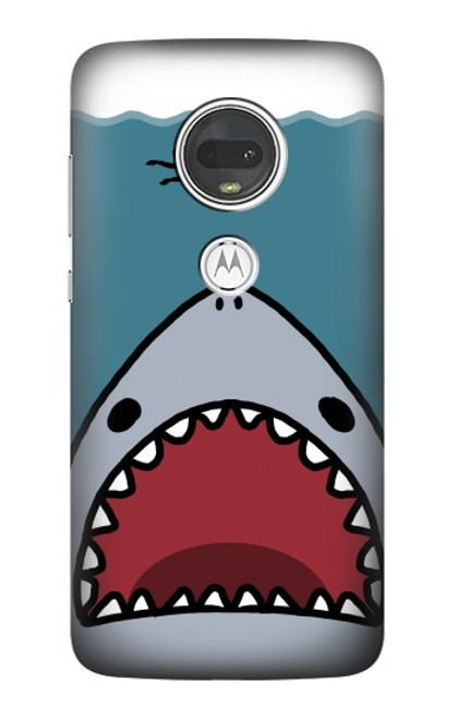 W3825 Cartoon Shark Sea Diving Funda Carcasa Case y Caso Del Tirón Funda para Motorola Moto G7, Moto G7 Plus