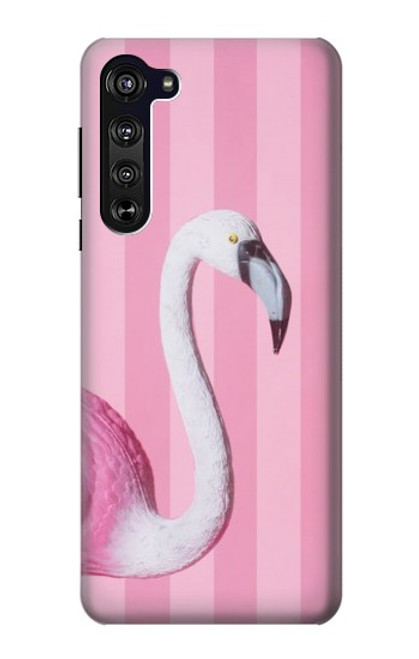 W3805 Flamingo Pink Pastel Funda Carcasa Case y Caso Del Tirón Funda para Motorola Edge