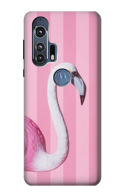 W3805 Flamingo Pink Pastel Funda Carcasa Case y Caso Del Tirón Funda para Motorola Edge+