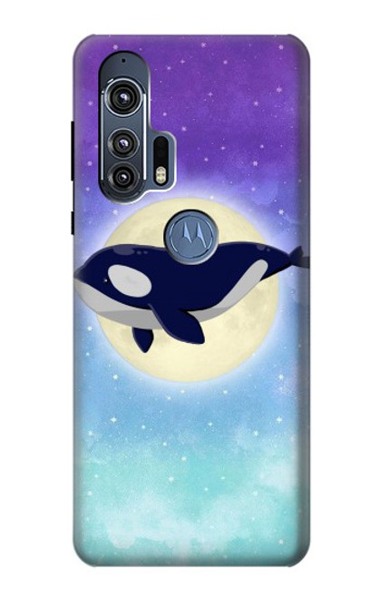 W3807 Killer Whale Orca Moon Pastel Fantasy Funda Carcasa Case y Caso Del Tirón Funda para Motorola Edge+