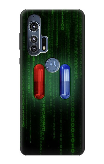 W3816 Red Pill Blue Pill Capsule Funda Carcasa Case y Caso Del Tirón Funda para Motorola Edge+