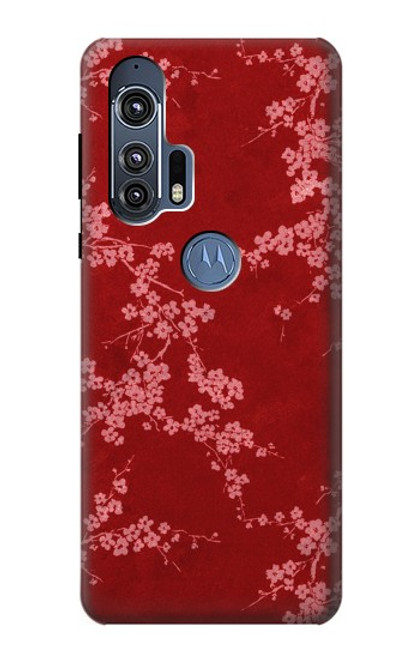 W3817 Red Floral Cherry blossom Pattern Funda Carcasa Case y Caso Del Tirón Funda para Motorola Edge+