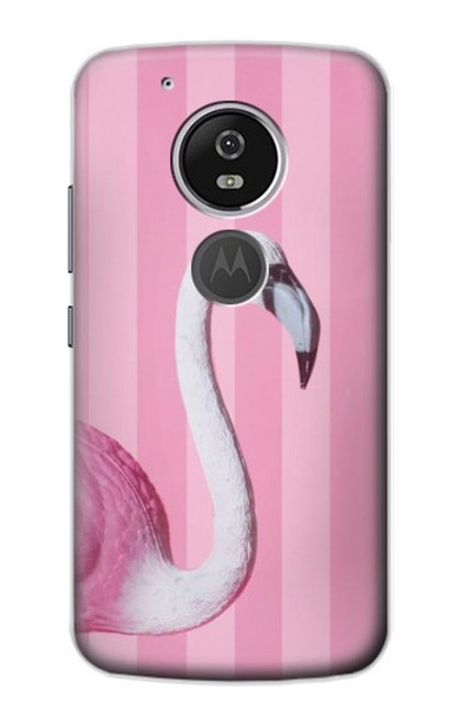 W3805 Flamingo Pink Pastel Funda Carcasa Case y Caso Del Tirón Funda para Motorola Moto G6 Play, Moto G6 Forge, Moto E5