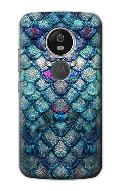 W3809 Mermaid Fish Scale Funda Carcasa Case y Caso Del Tirón Funda para Motorola Moto G6 Play, Moto G6 Forge, Moto E5