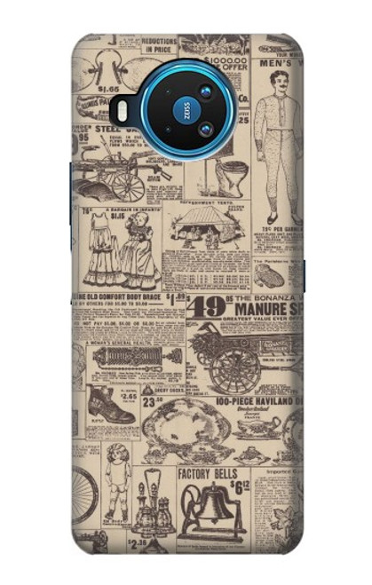 W3819 Retro Vintage Paper Funda Carcasa Case y Caso Del Tirón Funda para Nokia 8.3 5G