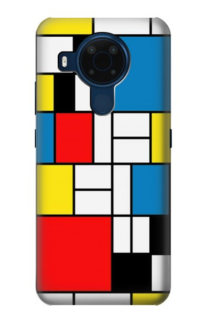 W3814 Piet Mondrian Line Art Composition Funda Carcasa Case y Caso Del Tirón Funda para Nokia 5.4