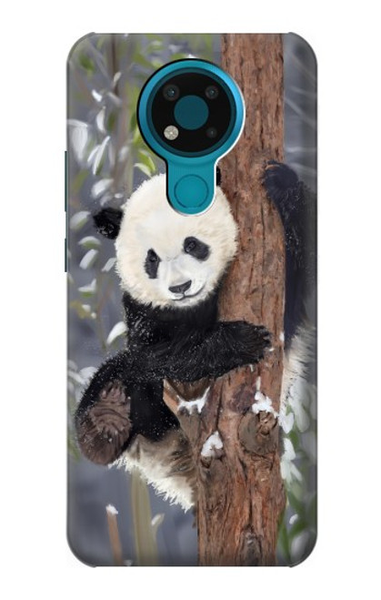 W3793 Cute Baby Panda Snow Painting Funda Carcasa Case y Caso Del Tirón Funda para Nokia 3.4