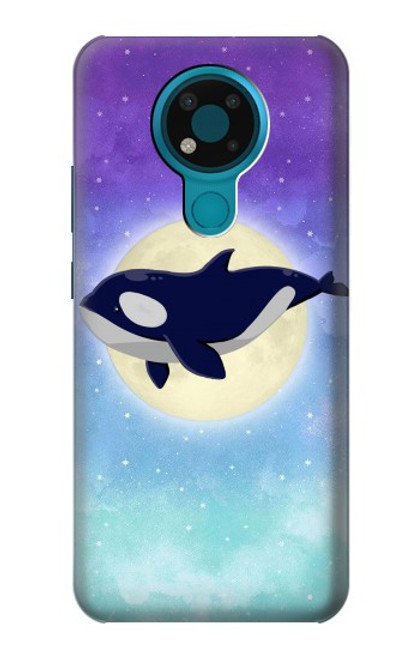 W3807 Killer Whale Orca Moon Pastel Fantasy Funda Carcasa Case y Caso Del Tirón Funda para Nokia 3.4