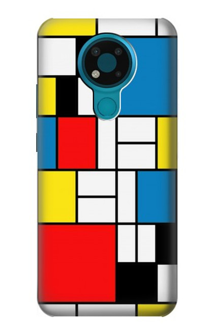 W3814 Piet Mondrian Line Art Composition Funda Carcasa Case y Caso Del Tirón Funda para Nokia 3.4