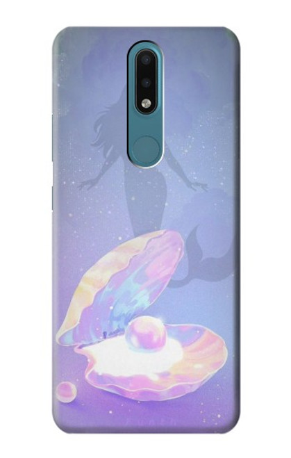 W3823 Beauty Pearl Mermaid Funda Carcasa Case y Caso Del Tirón Funda para Nokia 2.4