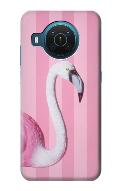 W3805 Flamingo Pink Pastel Funda Carcasa Case y Caso Del Tirón Funda para Nokia X20