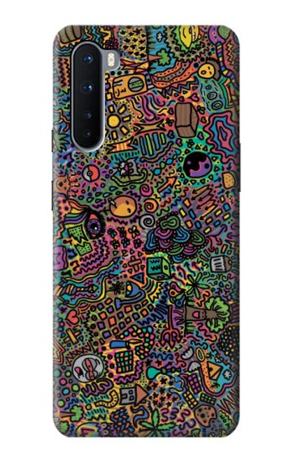 W3815 Psychedelic Art Funda Carcasa Case y Caso Del Tirón Funda para OnePlus Nord