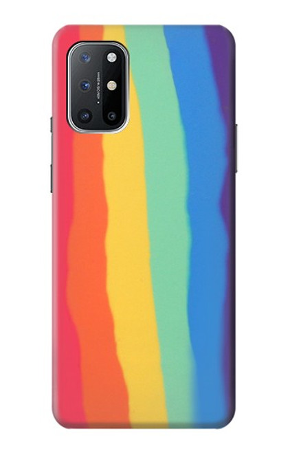 W3799 Cute Vertical Watercolor Rainbow Funda Carcasa Case y Caso Del Tirón Funda para OnePlus 8T
