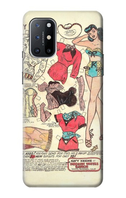 W3820 Vintage Cowgirl Fashion Paper Doll Funda Carcasa Case y Caso Del Tirón Funda para OnePlus 8T