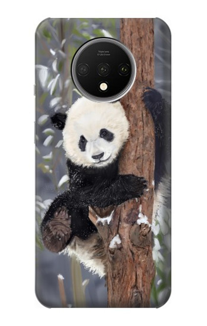 W3793 Cute Baby Panda Snow Painting Funda Carcasa Case y Caso Del Tirón Funda para OnePlus 7T