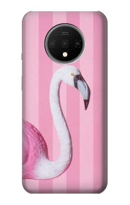 W3805 Flamingo Pink Pastel Funda Carcasa Case y Caso Del Tirón Funda para OnePlus 7T