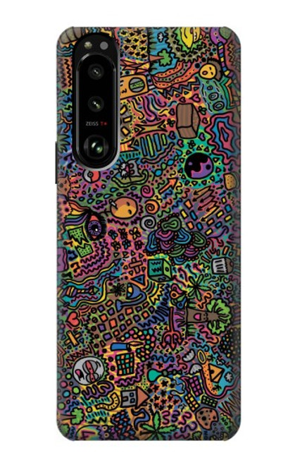 W3815 Psychedelic Art Funda Carcasa Case y Caso Del Tirón Funda para Sony Xperia 5 III