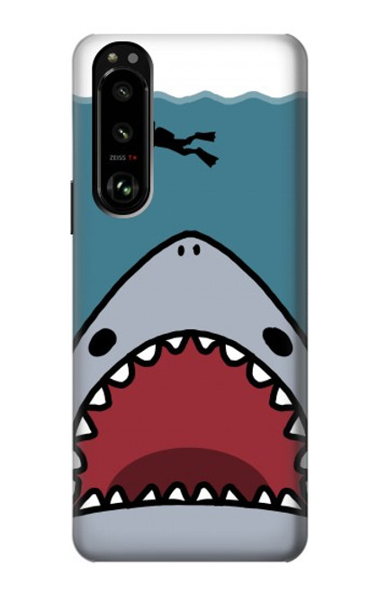 W3825 Cartoon Shark Sea Diving Funda Carcasa Case y Caso Del Tirón Funda para Sony Xperia 5 III