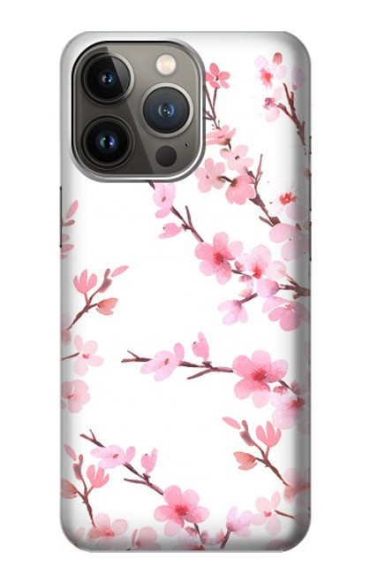 W3707 Pink Cherry Blossom Spring Flower Funda Carcasa Case y Caso Del Tirón Funda para iPhone 13 Pro