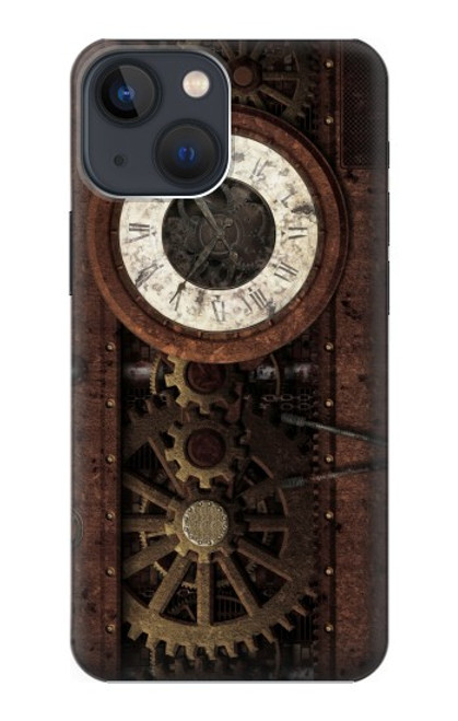 W3221 Steampunk Clock Gears Funda Carcasa Case y Caso Del Tirón Funda para iPhone 13 mini