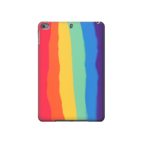 W3799 Cute Vertical Watercolor Rainbow Funda Carcasa Case para iPad mini 4, iPad mini 5, iPad mini 5 (2019)