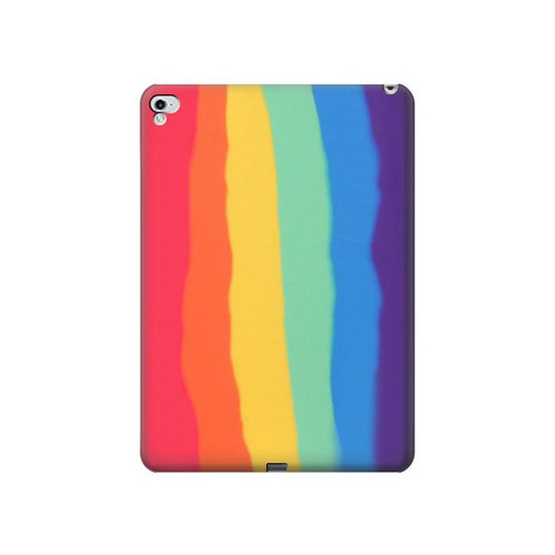 W3799 Cute Vertical Watercolor Rainbow Funda Carcasa Case para iPad Pro 12.9 (2015,2017)