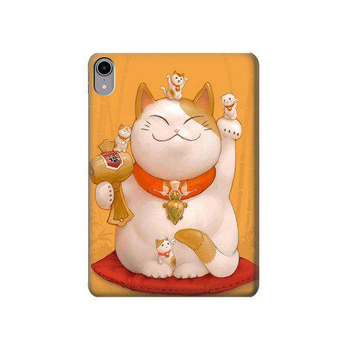 W1217 Maneki Neko Lucky Cat Funda Carcasa Case para iPad mini 6, iPad mini (2021)