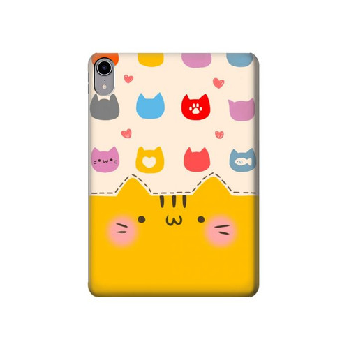 W2442 Cute Cat Cartoon Funny Funda Carcasa Case para iPad mini 6, iPad mini (2021)