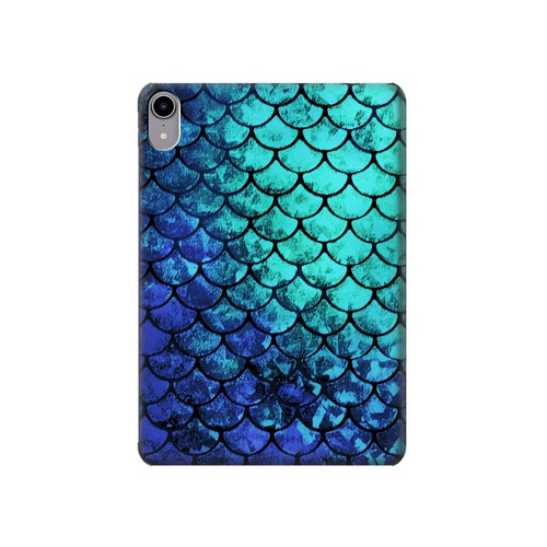 W3047 Green Mermaid Fish Scale Funda Carcasa Case para iPad mini 6, iPad mini (2021)