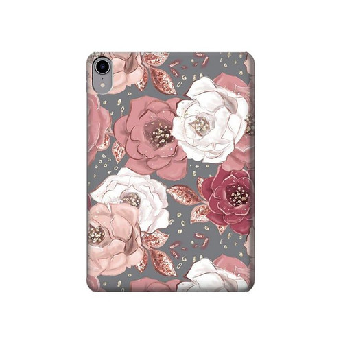 W3716 Rose Floral Pattern Funda Carcasa Case para iPad mini 6, iPad mini (2021)