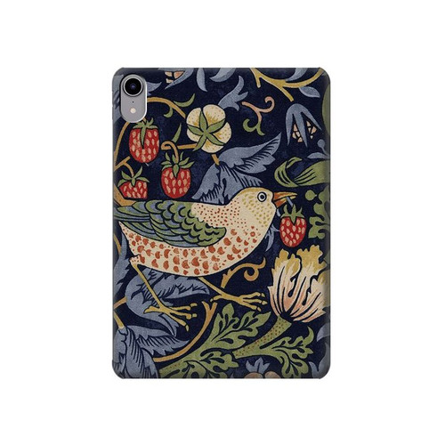 W3791 William Morris Strawberry Thief Fabric Funda Carcasa Case para iPad mini 6, iPad mini (2021)