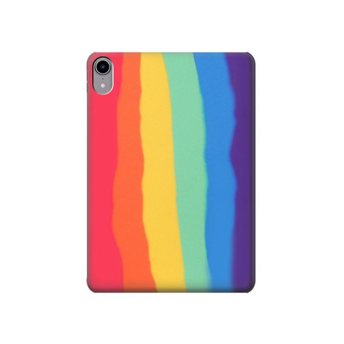 W3799 Cute Vertical Watercolor Rainbow Funda Carcasa Case para iPad mini 6, iPad mini (2021)