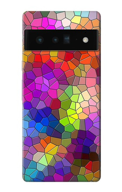 W3677 Colorful Brick Mosaics Funda Carcasa Case y Caso Del Tirón Funda para Google Pixel 6 Pro