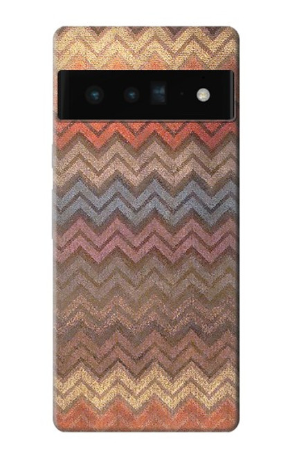 W3752 Zigzag Fabric Pattern Graphic Printed Funda Carcasa Case y Caso Del Tirón Funda para Google Pixel 6 Pro