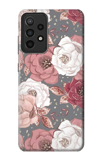 W3716 Rose Floral Pattern Funda Carcasa Case y Caso Del Tirón Funda para Samsung Galaxy A52s 5G