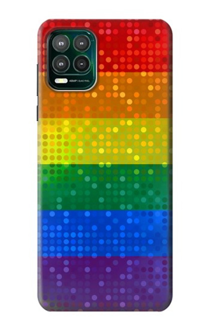 W2683 Rainbow LGBT Pride Flag Funda Carcasa Case y Caso Del Tirón Funda para Motorola Moto G Stylus 5G