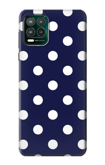 W3533 Blue Polka Dot Funda Carcasa Case y Caso Del Tirón Funda para Motorola Moto G Stylus 5G