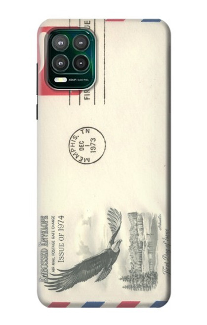 W3551 Vintage Airmail Envelope Art Funda Carcasa Case y Caso Del Tirón Funda para Motorola Moto G Stylus 5G