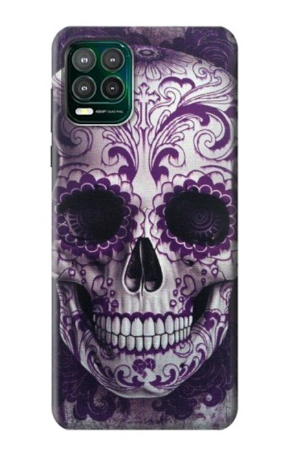 W3582 Purple Sugar Skull Funda Carcasa Case y Caso Del Tirón Funda para Motorola Moto G Stylus 5G