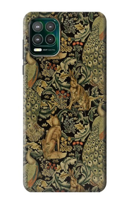 W3661 William Morris Forest Velvet Funda Carcasa Case y Caso Del Tirón Funda para Motorola Moto G Stylus 5G