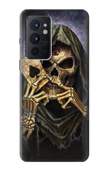 W3594 Grim Reaper Wins Poker Funda Carcasa Case y Caso Del Tirón Funda para OnePlus 9RT 5G